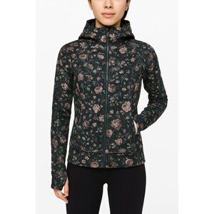 Lululemon Scuba Hoodie Floral Fleece Jacket Black Pink